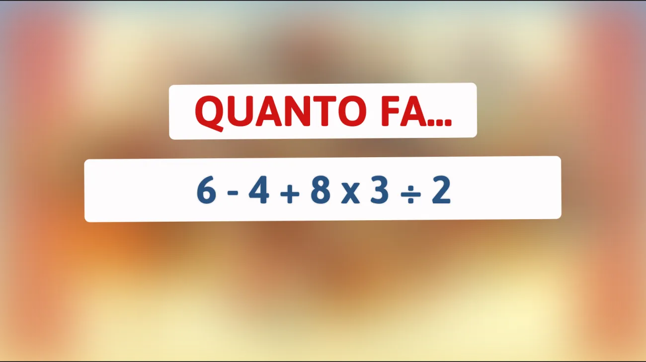 Sfida il tuo cervello: solo le menti più brillanti riescono a risolvere questo semplice calcolo! Tu ci riuscirai?"